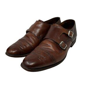 Allen Edmonds St. John's Brown Leather Double Monk Strap Dress Shoes Mens 10.5 E